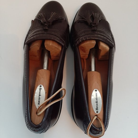 Allen Edmonds 11B Bridgeton Dark Chili Dress Shoes Loafers Slip Ons tassles main image 4